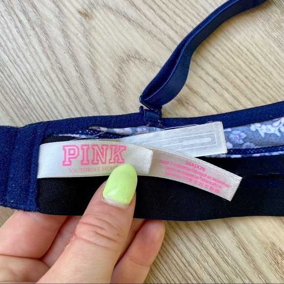 PINK by VS Wear Everywhere Push-up Blue & Pink Floral Bra - Picture 6 of 8